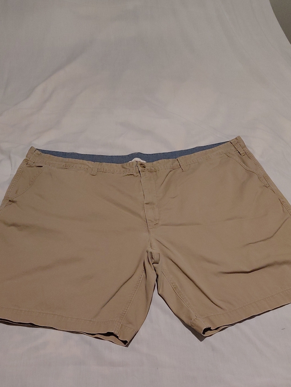Ralph Lauren Khaki Flat-Front Cotton Shorts Big And Tall Size 52
